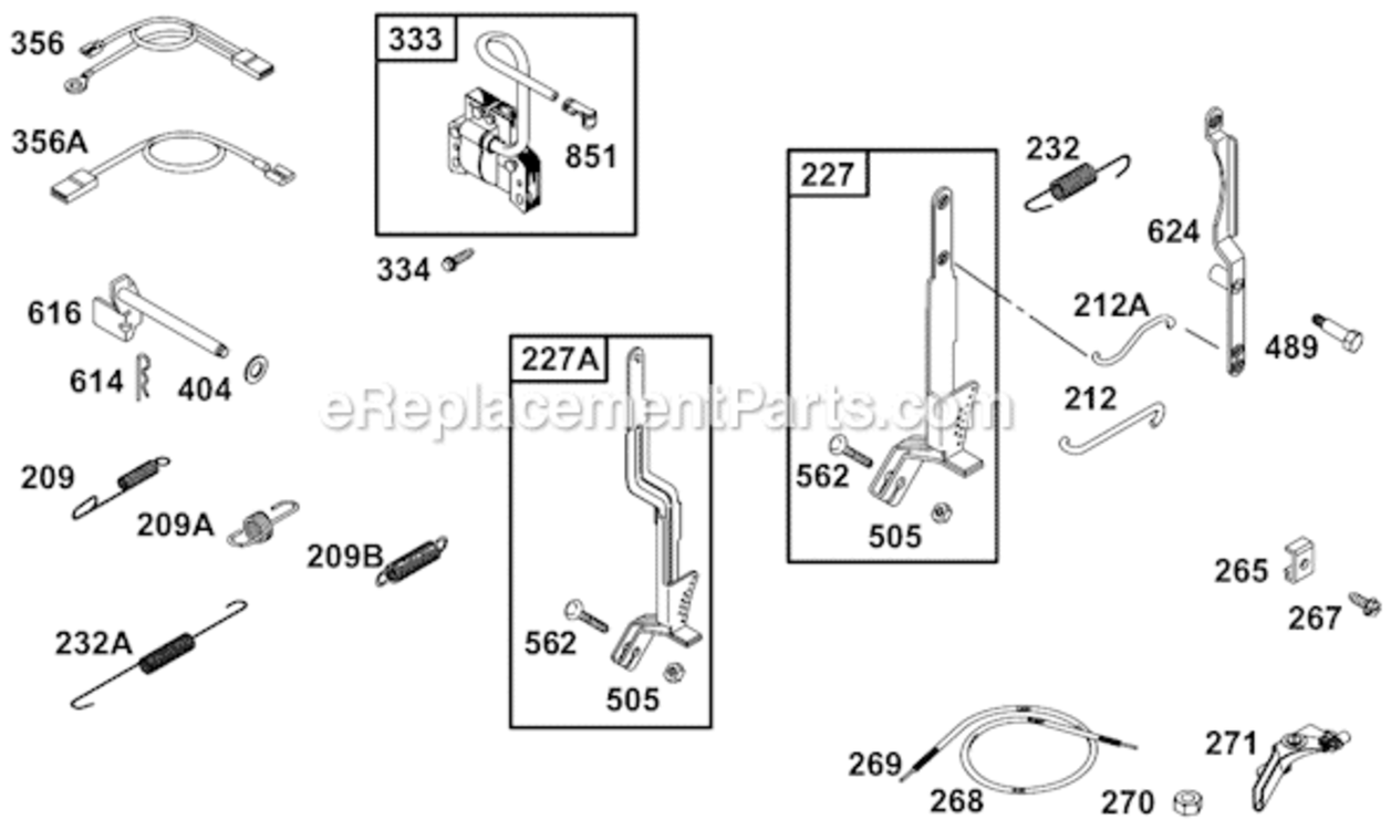 Page D Diagram and Parts List for 19A400  Briggs and Stratton Engine